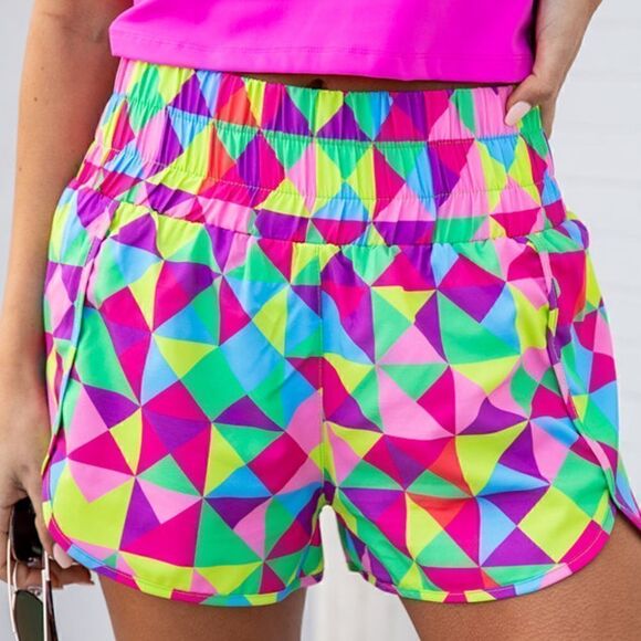 Geometric Print Athletic Shorts - Picture 5 of 6